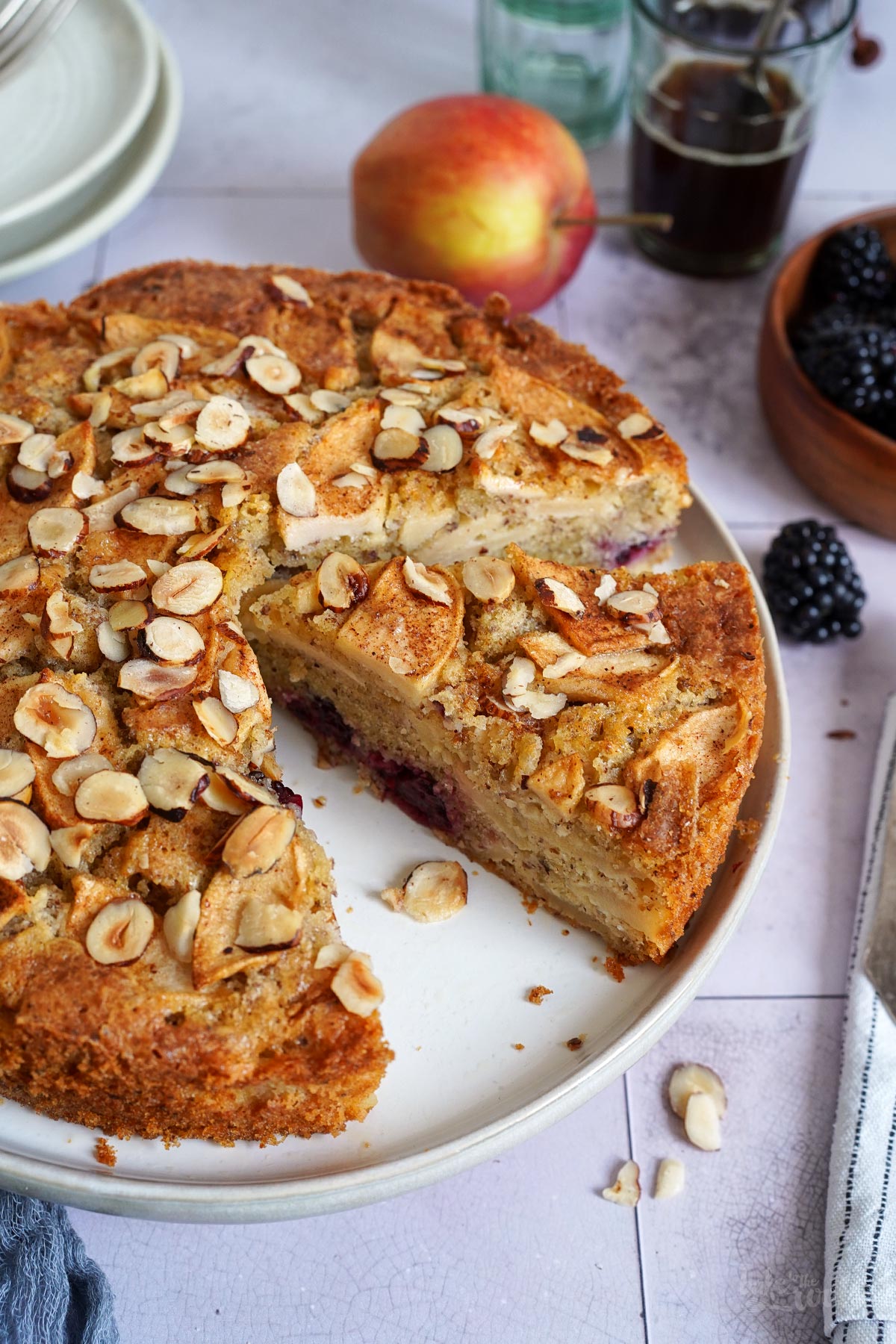 Quick & Easy Blackberry Apple Cake | Bake to the roots