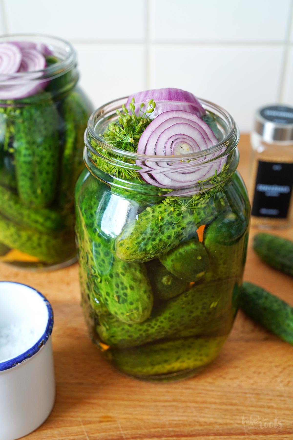 Homemade Pickled Gherkins with Yellow Dill & Mustard Seeds | Bake to the roots