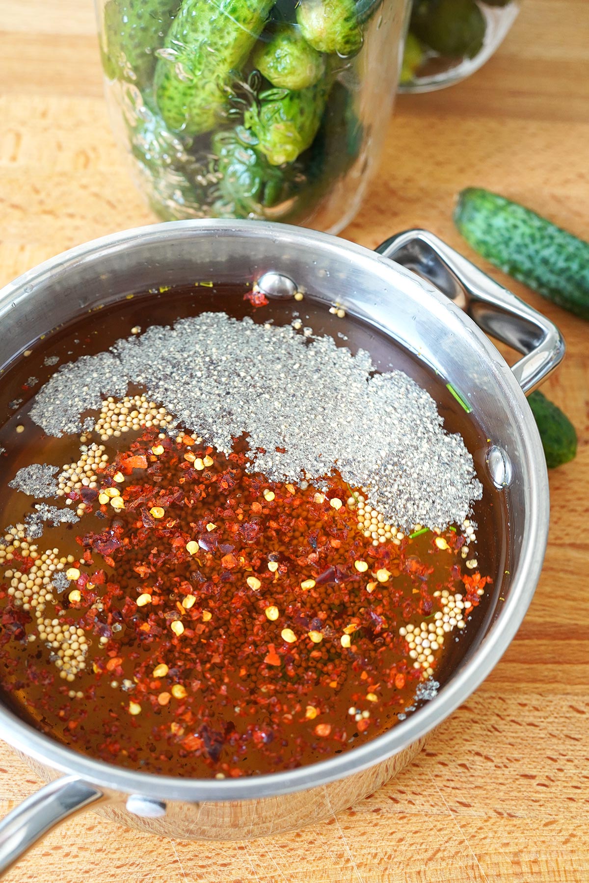 Homemade Pickled Gherkins with Yellow Dill & Mustard Seeds | Bake to the roots