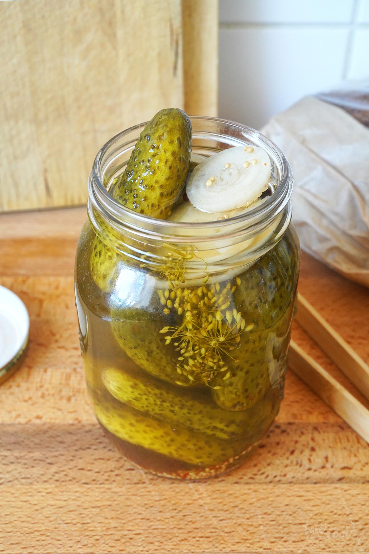 Homemade Pickled Gherkins with Yellow Dill & Mustard Seeds | Bake to the roots