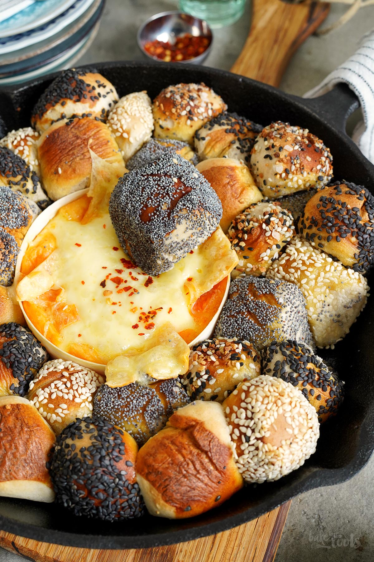 Pretzel Sticks Pull Apart Bread with Cheese Dip | Bake to the roots