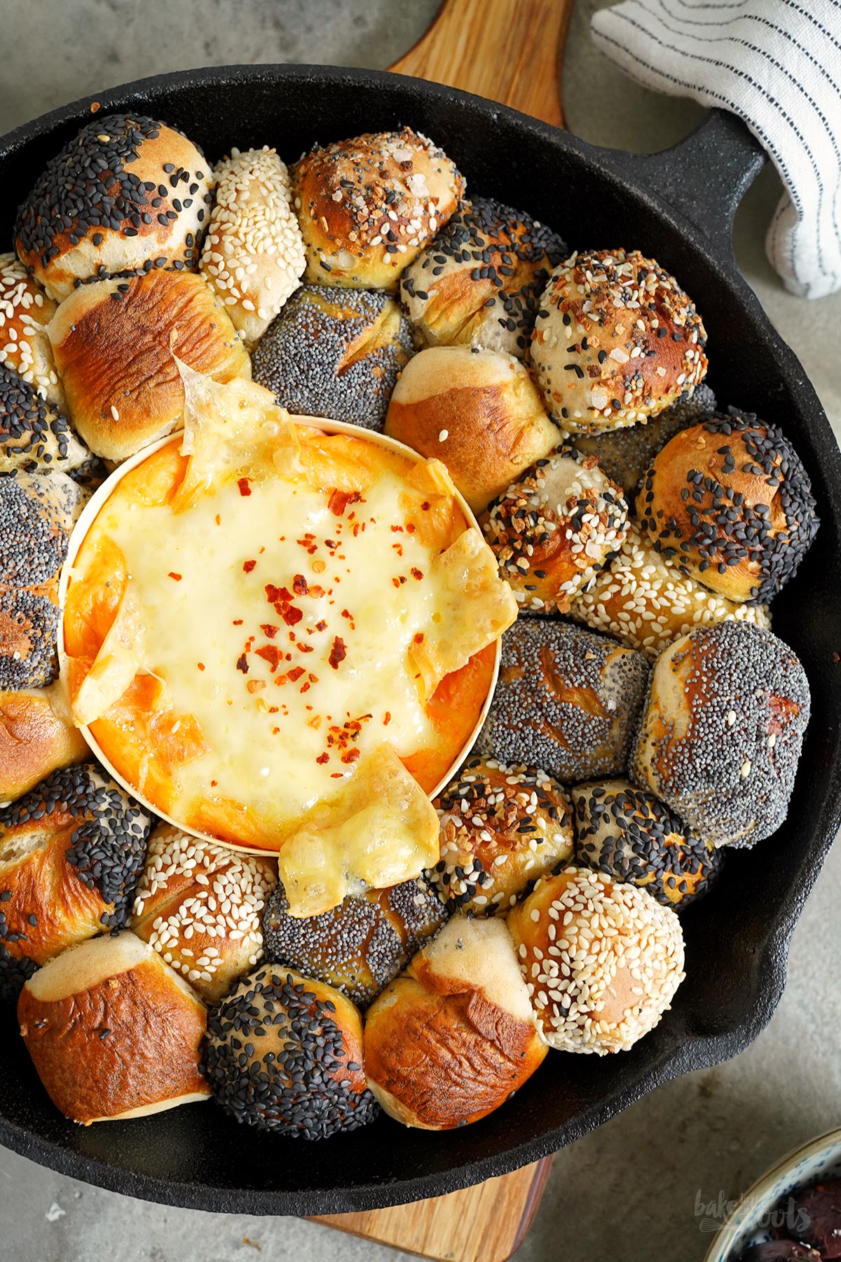 Pretzel Sticks Pull Apart Bread with Cheese Dip | Bake to the roots