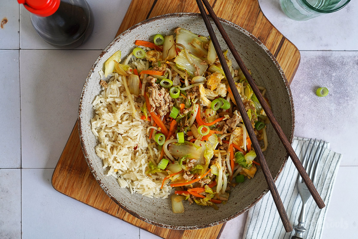Einfache Chinakohl Hackfleisch Pfanne | Bake to the roots