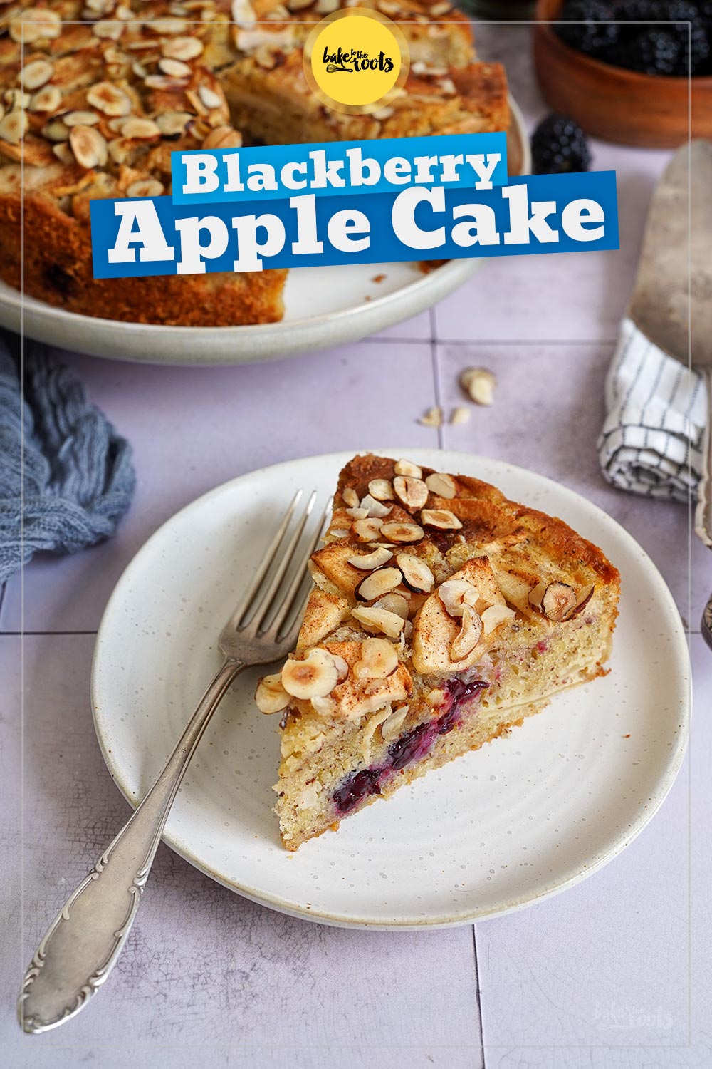 Quick & Easy Blackberry Apple Cake | Bake to the roots