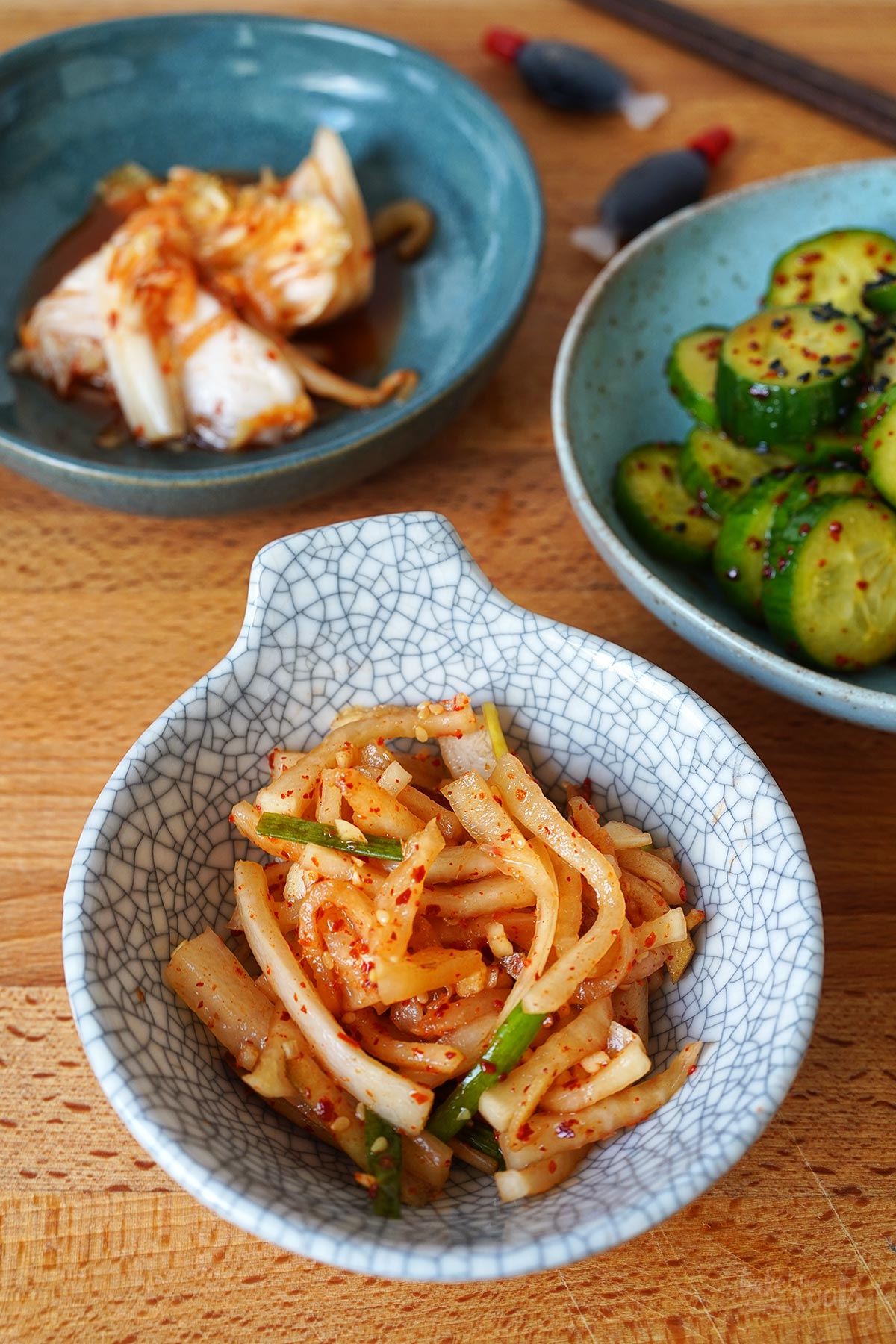 Spicy Korean Radish Salad (Mue Saeng Chae) | Bake to the roots