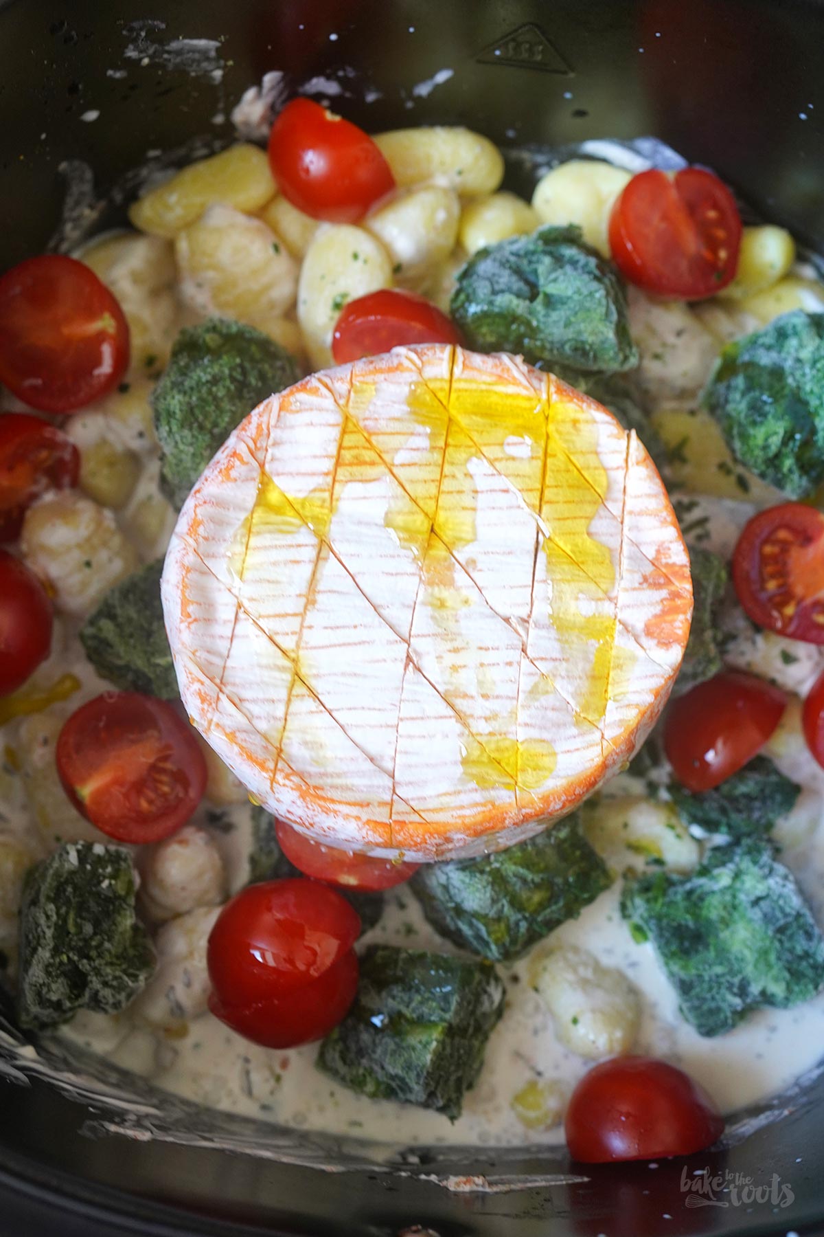 AirFryer Gnocchi mit Spinat, Tomaten & Ofenkäse | Bake to the roots