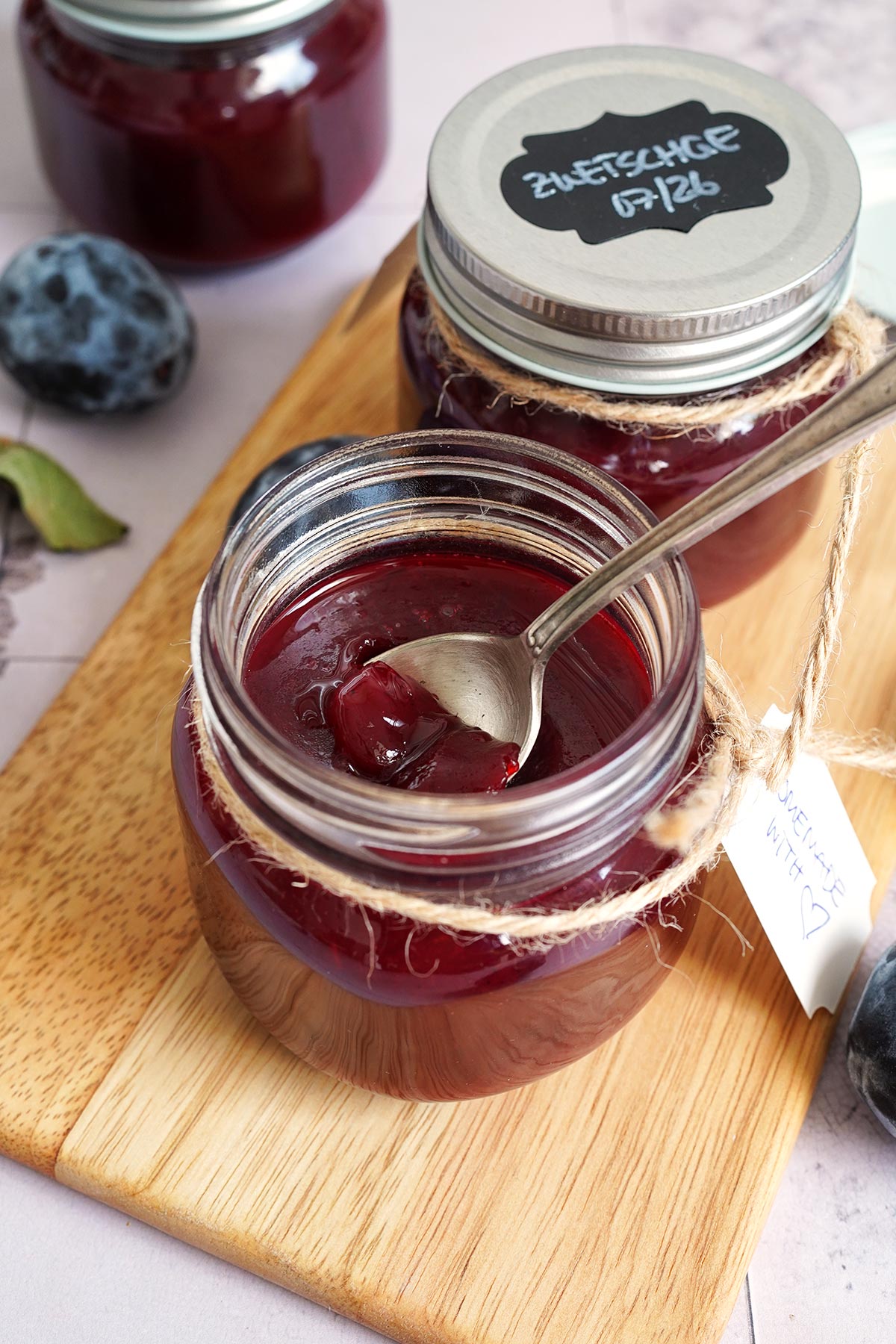 German Damson Plum Jam (no sugar added) | Bake to the roots