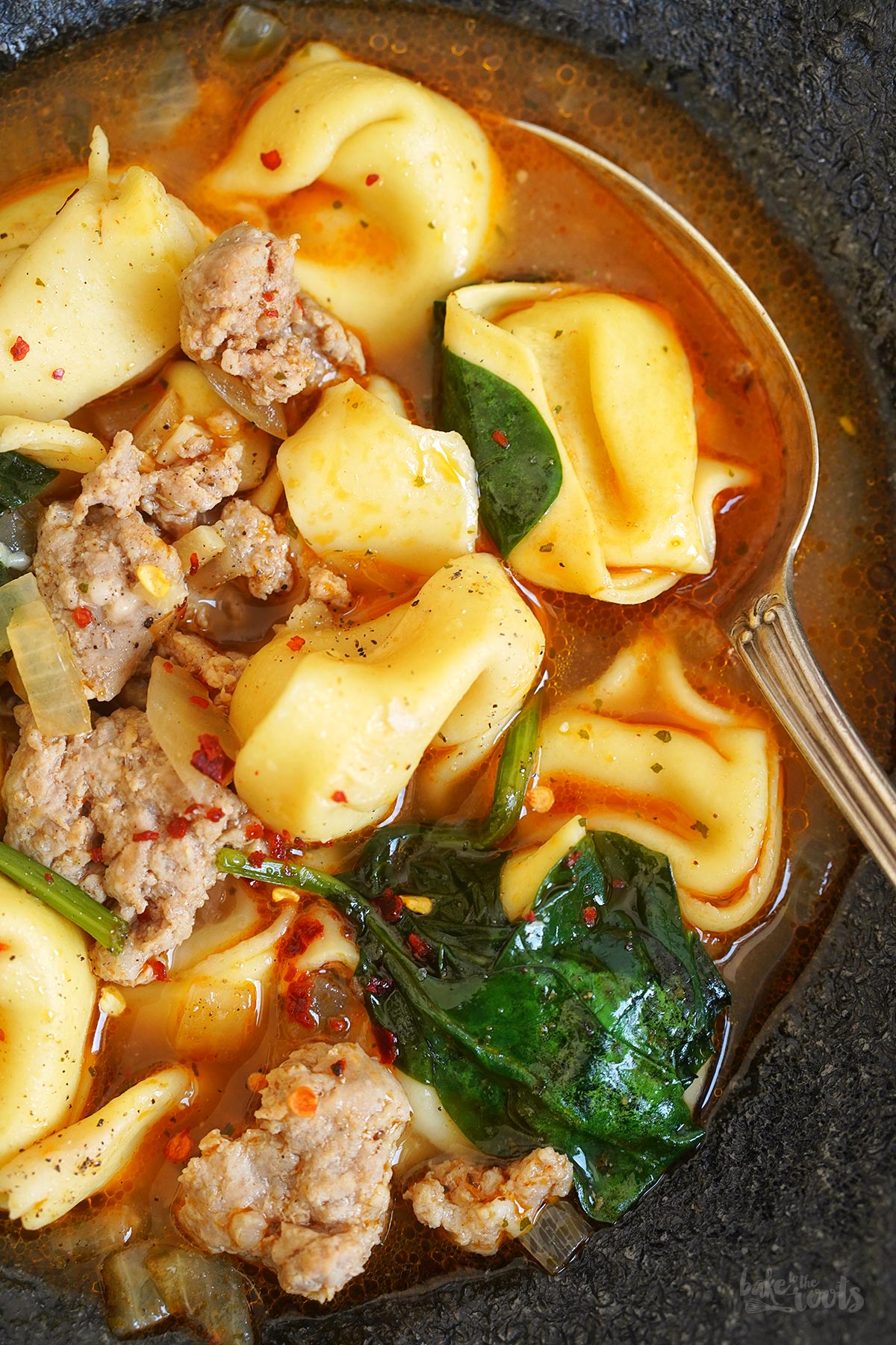 Hearty Sausage & Tortellini Soup | Bake to the roots