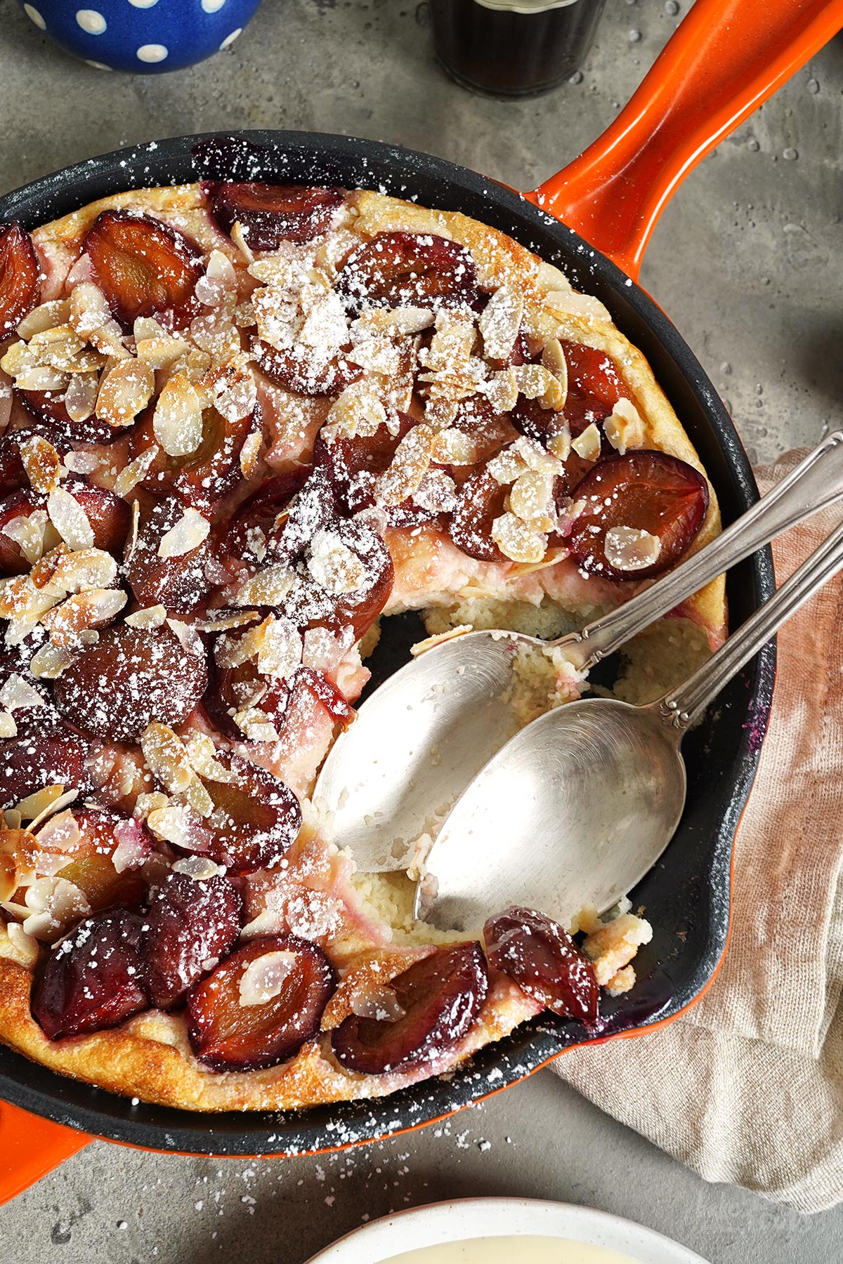 Baked Semolina Pudding with Damson Plums | Bake to the roots