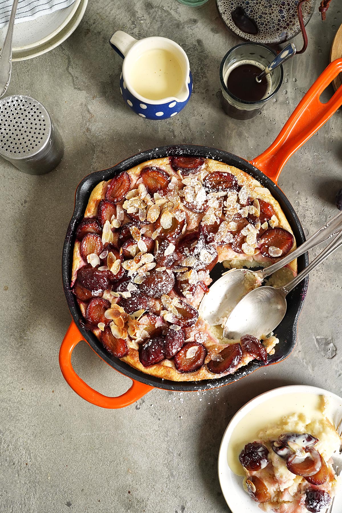 Baked Semolina Pudding with Damson Plums | Bake to the roots