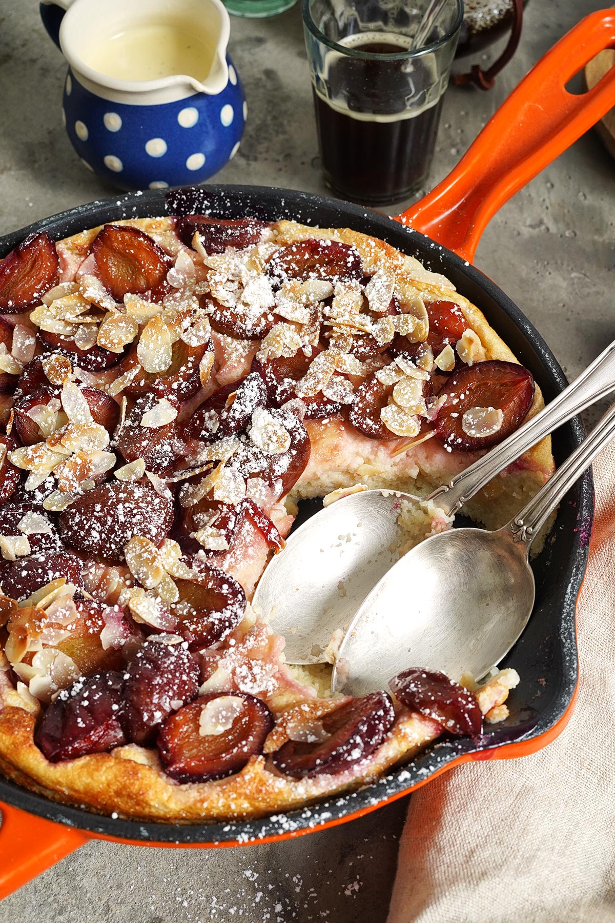 Baked Semolina Pudding with Damson Plums | Bake to the roots