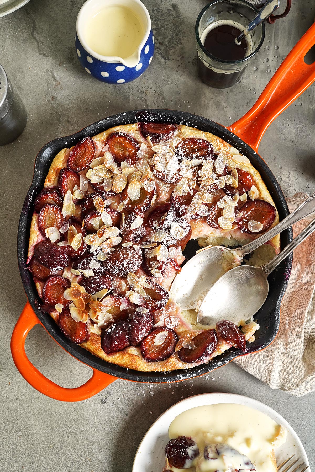 Baked Semolina Pudding with Damson Plums | Bake to the roots