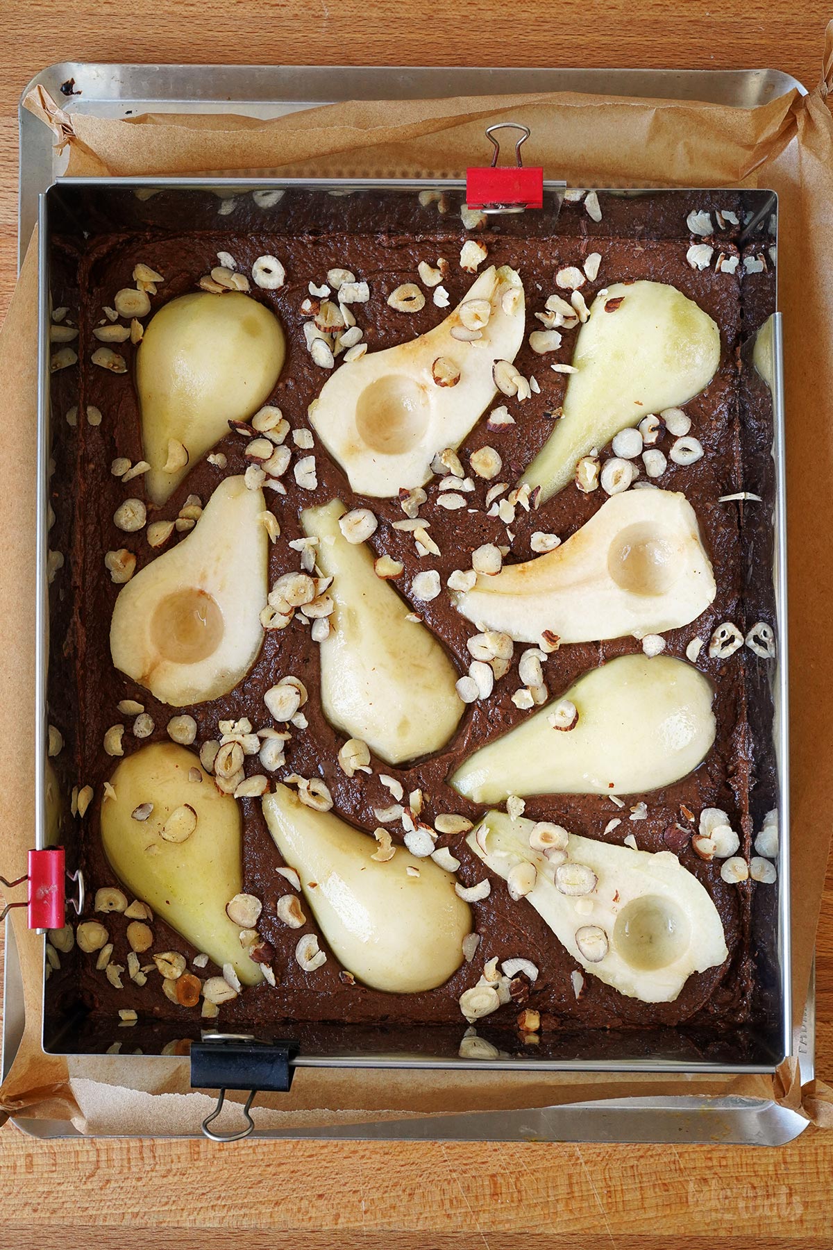 Chocolate Hazelnut Pear Cake | Bake to the roots