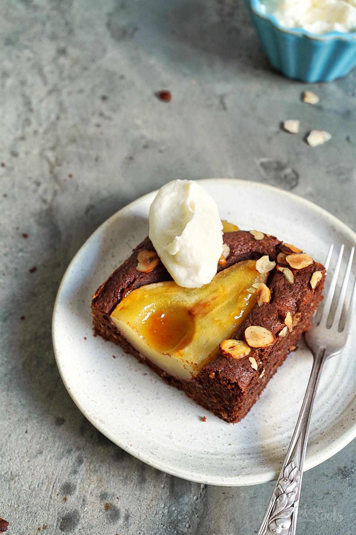 Chocolate Hazelnut Pear Cake | Bake to the roots