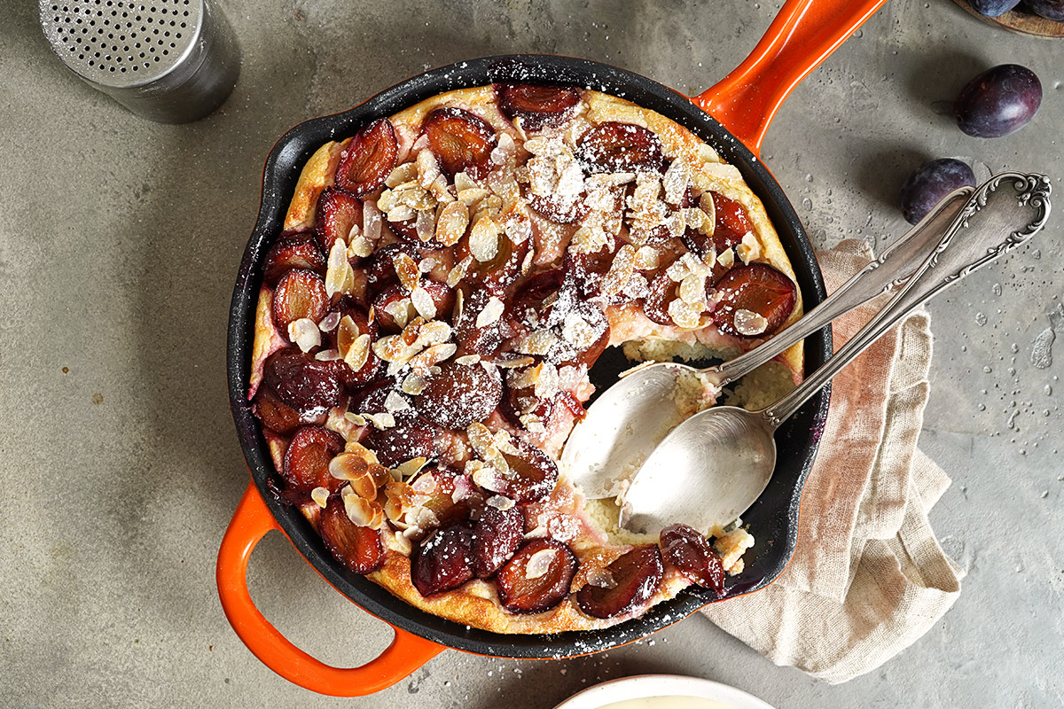 Grießauflauf mit Quark & Zwetschgen | Bake to the roots