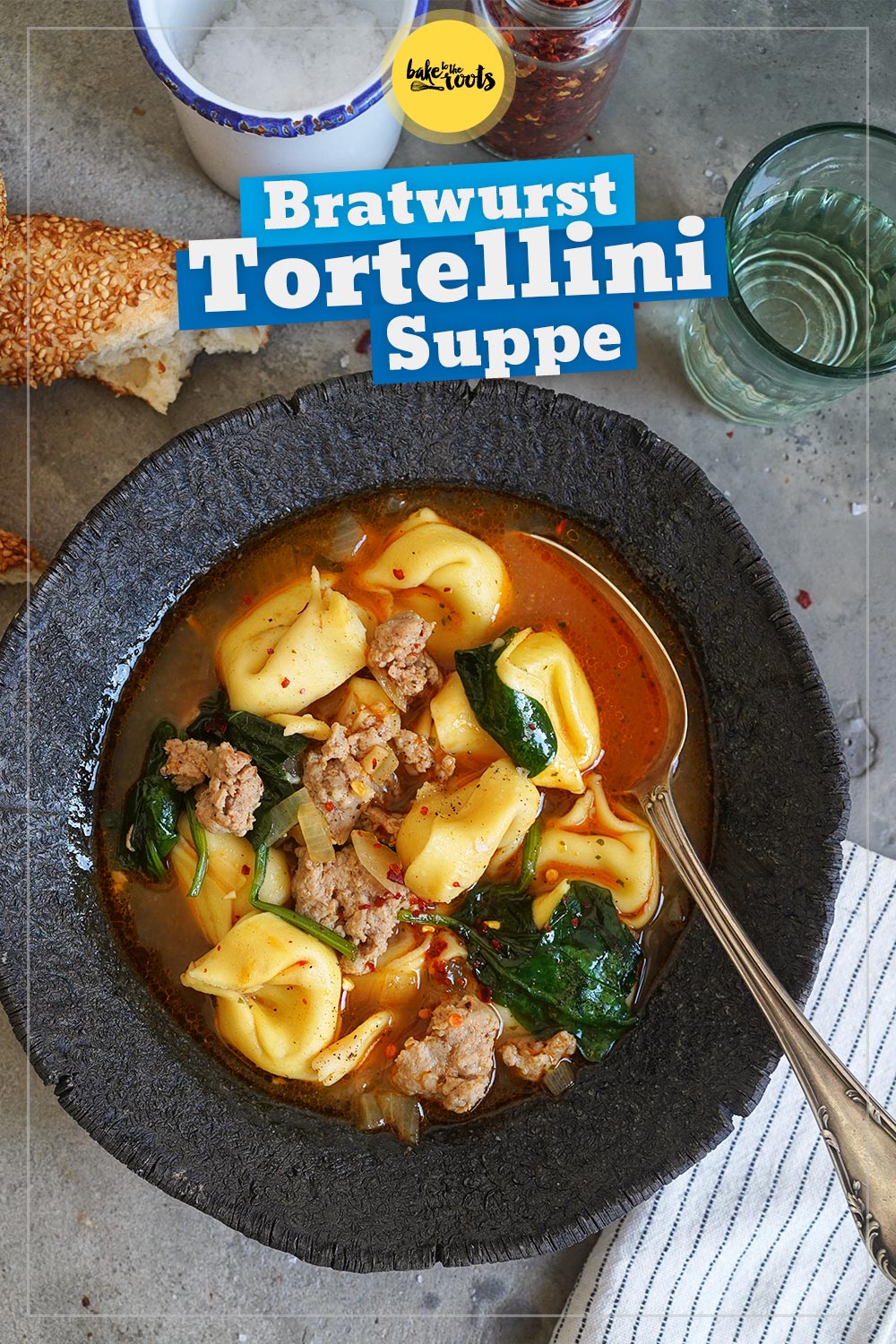 Bratwurst & Tortellini Suppe | Bake to the roots