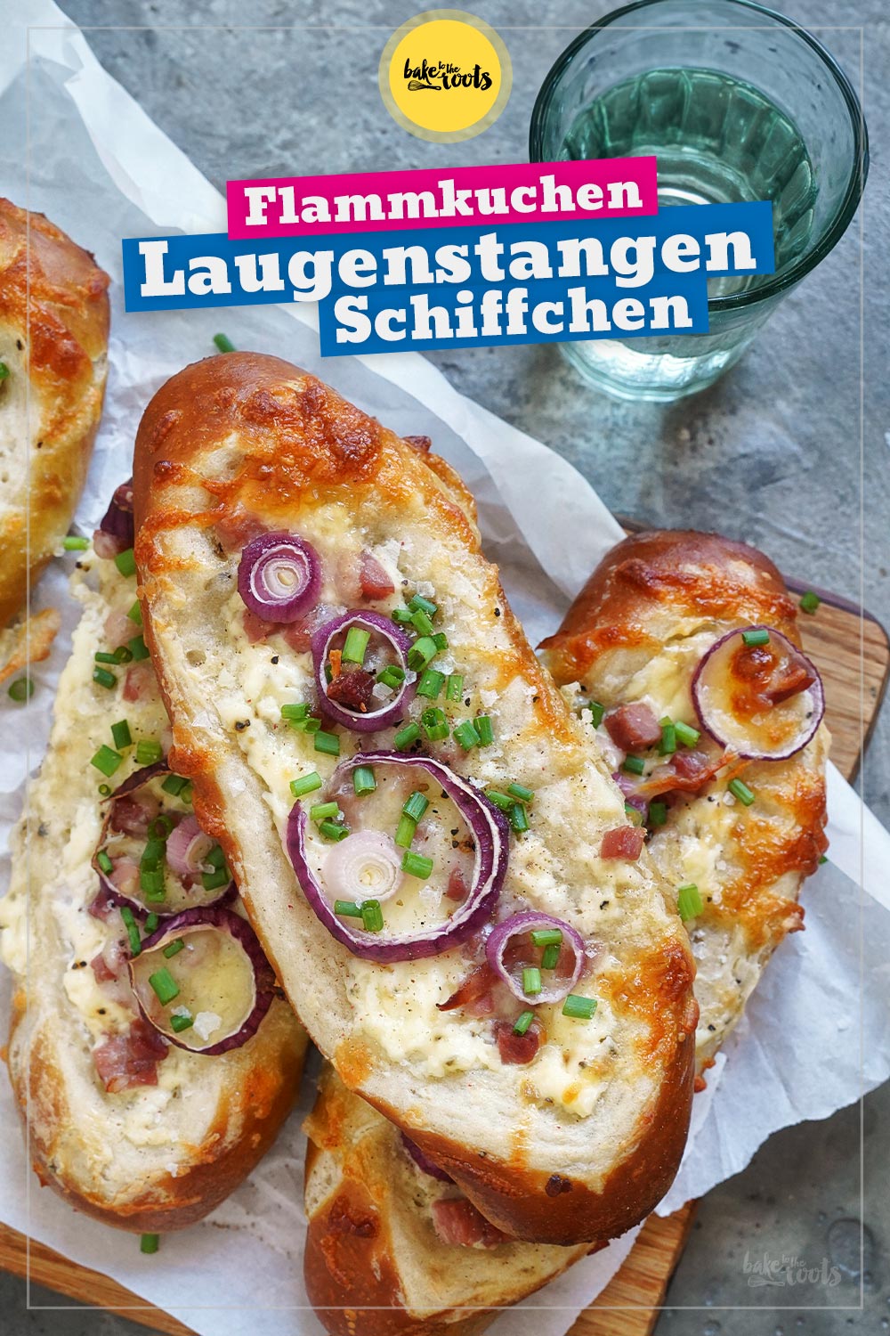 Einfache Flammkuchen Laugenschiffchen | Bake to the roots