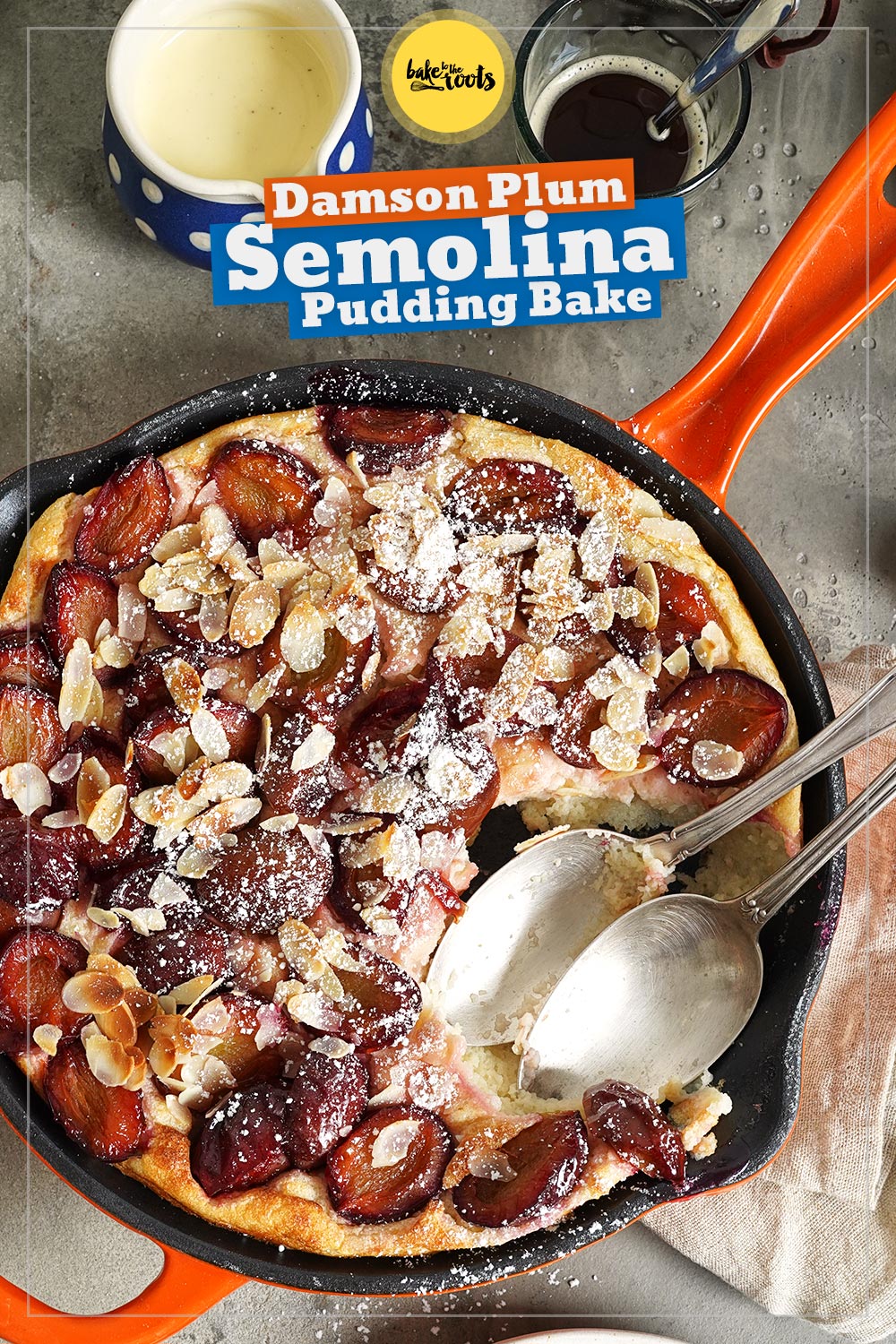 Baked Semolina Pudding with Damson Plums | Bake to the roots