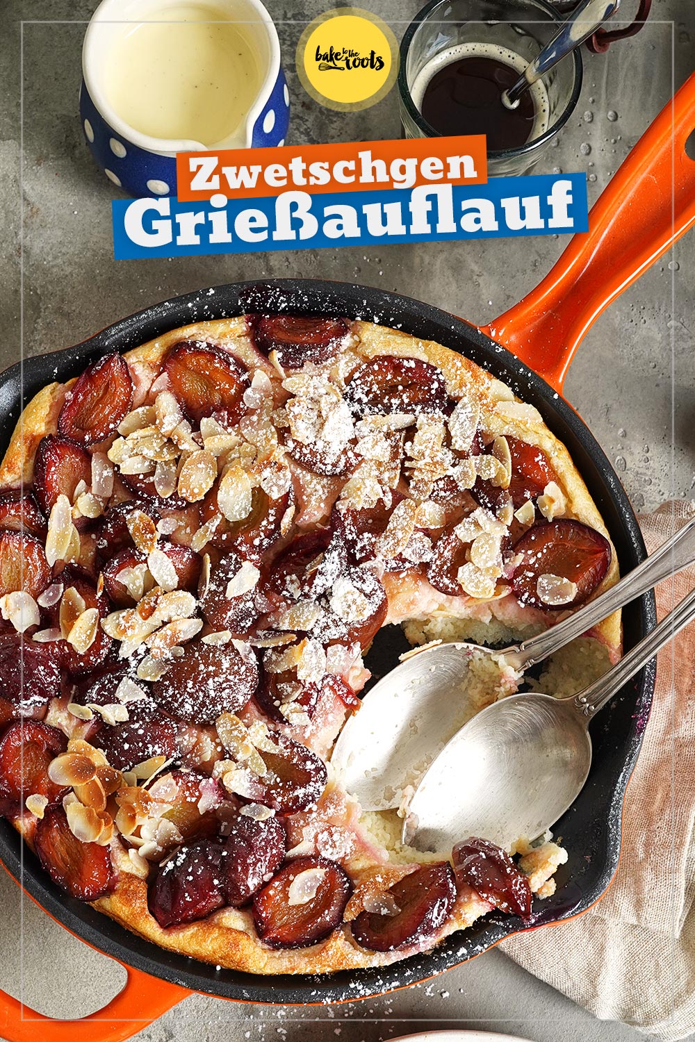 Grießauflauf mit Quark & Zwetschgen | Bake to the roots