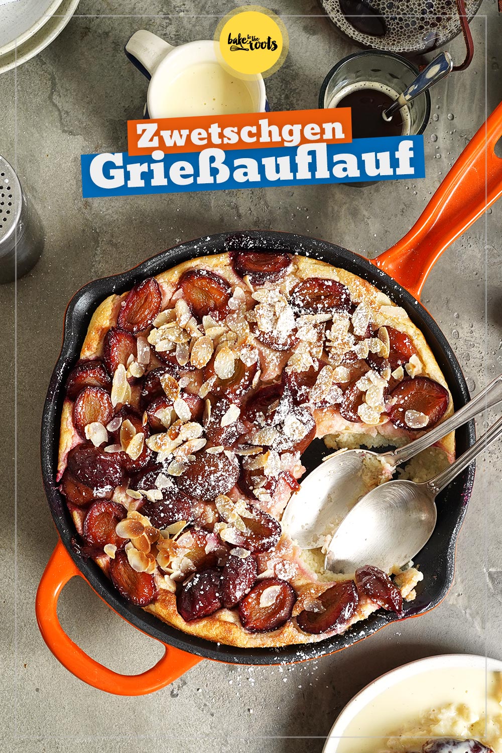 Grießauflauf mit Quark & Zwetschgen | Bake to the roots