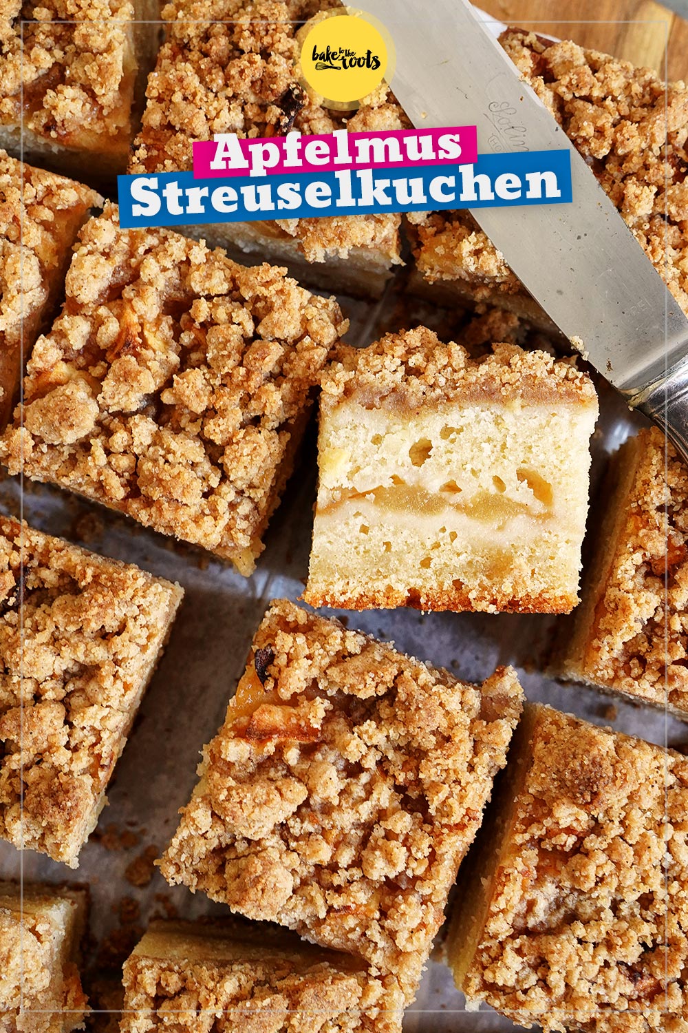 Apfelmus Streuselkuchen | Bake to the roots