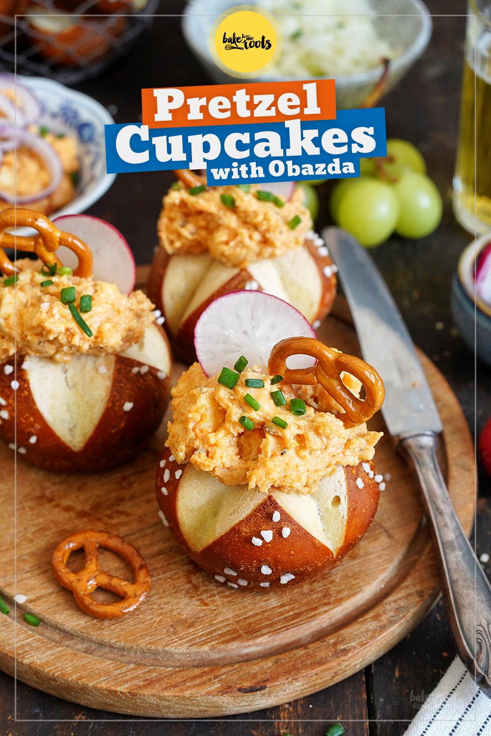 German Pretzel Cupcakes with Obazda | Bake to the roots