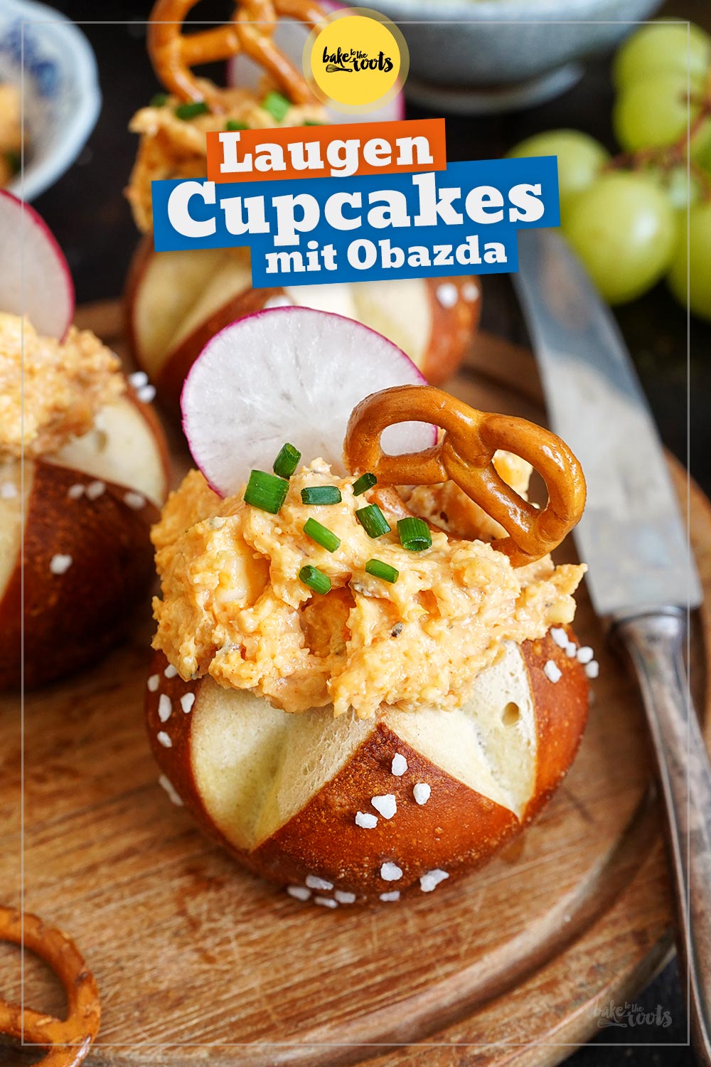 Laugen Cupcakes mit Obazda | Bake to the roots